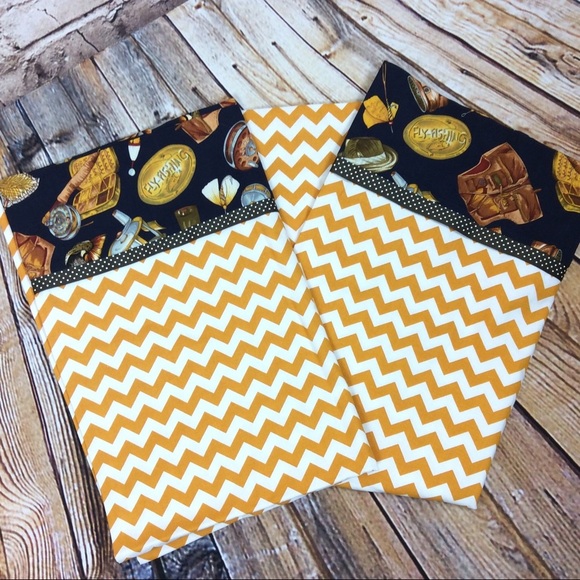 NEW Handmade Fly Fishing Pillowcase Set 2 Standard - Picture 1 of 3